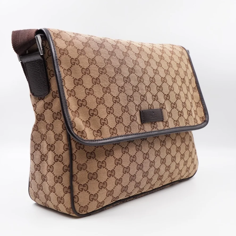 BL09 ❤️ Gucci GG Monogram Canvas Messenger Bag